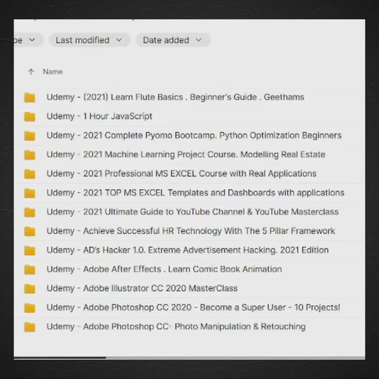 800GB Udemy Online Courses Mega Bundle Python, AI, Excel, Marketing